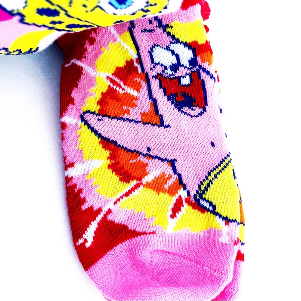 Nickelodeon Spongebob Patrick Cartoon Tie Dye Socks Girls Novelty Gift - Picture 7 of 7